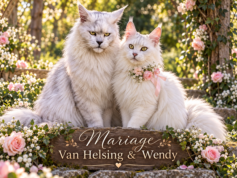 Annonce de mariage Wendy et Van Helsing naissance attendue le 23 Septembre 2026